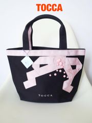 TOCCA トートバッグ ブラック ピンク リボン - メルカリ