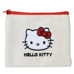 【メール便】ハローキティ ミニポーチ 帆布フラットミニポーチ レッド サンリオ 小物入れ キャラクター グッズ 