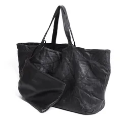 ヨウジヤマモト ファムYohji Yamamoto FEMME シワ加工レザートートバッグ 黒のサムネイル