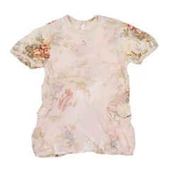 トリココムデギャルソンtricot COMME des GARCONS フローラルプリントサイドポケットTシャツ ピンクマルチS位