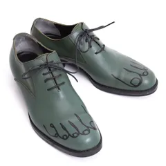 コムデギャルソンCOMME des GARCONS だまし絵プリントレザーシューズ 深緑24のサムネイル