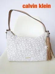 【新品】calvin klein　カルバンクライン　ショルダーバッグ　ハンドバッグ　2WAY　アイボリー×キャメル　お出掛け　送料込み　6464218のサムネイル