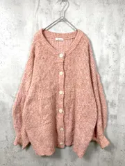 VANNIE U ヴァニーユー VNFLE0822001 ミックスオーバーニット カーディガン sizeF/ピンク ◆■レディース