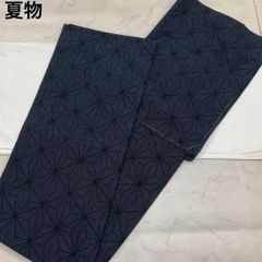 み*い様 夏結城 紬 菱格子紋様 ブラック系 - メルカリ