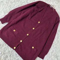 Elegance パワーショルダーカーディガン ボルドー F キレイめ 大人のサムネイル
