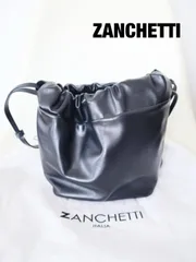 ZANCHETTI　ザンケッティ　ショルダーバッグ　イタリア製　ブラック　内ポケット×1　カバン　お出掛け　送料込み　6464206のサムネイル