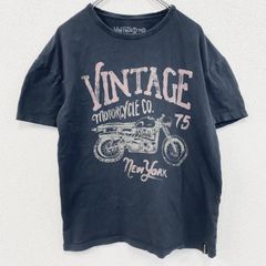 VINTAGE CLTH　半袖プリントTシャツ　vintage motorcycle　バイク　英字プリント　黒　ブラック　Mサイズ　古着