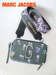 ★MARC JACOBS　マークジェイコブス　スヌーピーコラボ　ザスナップショット Snapshot　深緑系　ショルダー　バッグ　カバン　おしゃれ　美品　送料込み　6464203