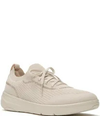 フィットフロップ レディース シューズ スニーカー レース ニット FitFlop SuperQ CrystalTrim Knit Slip On Laced Sneakers Paris Beige ベージュ