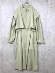 美品 NATURAL BEAUTY BASIC ナチュラルビューティーベーシック ドロスト ギャザー ライト コート sizeS/オリーブカーキ ■◇レディース