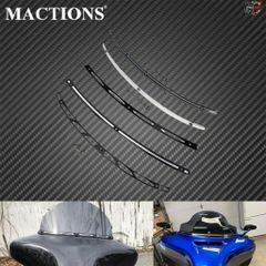 オートバイ用ブラック/クロームウインドシールドウインドスクリーントリムCNCアルミニウムハーレーツーリングエレクトラストリートグライド