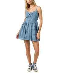 オニール レディース トップス ワンピース ミニ ノースリーブ 刺繍 ONeill Camden Schiffli Embroidered Sleeveless Mini Dress Provinciのサムネイル