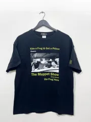 DENIM DUNGAREE デニム ＆ ダンガリー THE MUPPETS ディズニー 天竺 Kermit PHOTO Tシャツ sizeL-LARGE （02）/黒  ■◆レディース