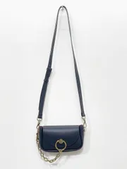 美品 CHARLES & KEITH チャールズ＆キース チャンキーチェーン リンク クロスボディバッグ ショルダー バッグ 黒  ■■レディース