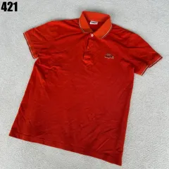 ラコステ オレンジ色 ピケ 半袖Tシャツ