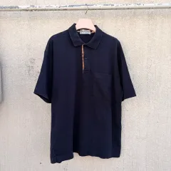 バーバリー ロンドン 90s ヴィンテージ ポケット PKカラ 半袖Tシャツ(L)