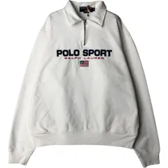 古着 90年代 ラルフローレン Ralph Lauren POLO SPORT ポロスポーツ 星条旗柄 襟付き ハーフジップスウェットシャツ トレーナー/eaa629889