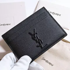 【新品未使用・ヨーロッパ輸入品】SAINT LAURENT カードケース カサンドラ メタルYSLロゴ ブラック サンローラン ユニセックス（メンズ・レディース）