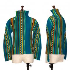 me ISSEY MIYAKE 長袖カットソー トップス ワッフルプリーツ 総柄