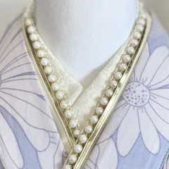 重ね襟パール　金　伊達襟レース　半衿フリル　成人式振袖　夏祭り着物　浴衣セット髪飾り　振袖　袴卒業式