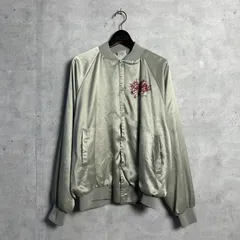 80s 90s AUBURN SPORTSWEAR USA製 企業 アド物 スタッフ サテン ヴィンテージジャケット 短丈 L