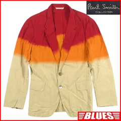 Paul Smith COLLECTION ポールスミスコレクション テーラードジャケット M 赤 オレンジ ベージュ 麻 リネン 日本製 古着 メンズ テーラードジャケット_サイズM一覧←SEULB屋着古← NS686