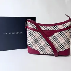 ✨Bランク  BURBERRY バーバリー ノバチェック ワンショルダー ショルダーバッグ レザー 赤 「98EL」