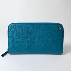✨ABランク GUCCI グッチ インターロッキングG 449347 ラウンドファスナー 財布 長財布 ターコイズブルー ユニセックス 「133EL」