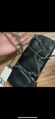 ZARA ブラック チェーン ショルダーバッグ