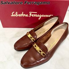 美品】Ferragamo フェラガモ ガンチーニ ローファー ブラウン23 