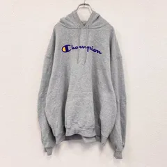 Champion　チャンピオン　スウェットパーカー/フーディー　ワンポイント　デカロゴ　現行　灰色　グレー　古着