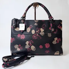 ✨NEWランク COACH コーチ 2wayバッグ ショルダーバッグ トート ハンドバッグ ターンロック レザー 33608 ブラック 花柄