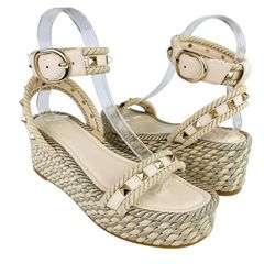 新品未使用】VALENTINO ロックスタッズ カーフスキン ウェッジサンダル