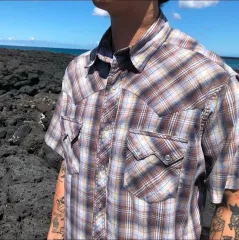 Wrangler ラングラー CHECK ウェスタン 半袖 シャツ L