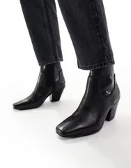 アルド レディース シューズ ブーツ・レインブーツ アンクル ブーツ レザー ヒール ALDO Adwaodith sock low heeled ankle boots leather Blackのサムネイル