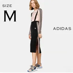 【極美品】adidas Originals アディダスオリジナルス 18年 スリーライン スリット ミディ丈スカート 7/8 Skirt DU8487 M 黒ブラック 【古着】【中古】【送料無料】