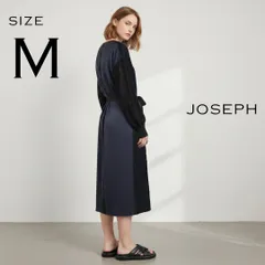 【美品】JOSEPHジョゼフ 2WAY コットン×アセテート混サテン 異素材切り替え ロングガウンワンピース カーディガン M 濃紺ネイビー 【古着】【中古】【送料無料】のサムネイル