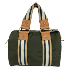 LESPORTSAC(レスポートサック) ハンドバッグ ダークグリーン×アイボリー×マルチ ミニバッグ/MAISON DE REEFURコラボ レザー