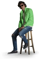 メンバーズオンリー メンズ アウター ジャケット・ブルゾン Members Only Classiconic Racer Jacket Lime Green ライム