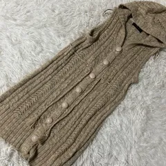 TORRAZZO DONNA フード付きニットベスト ベージュ F メッシュ