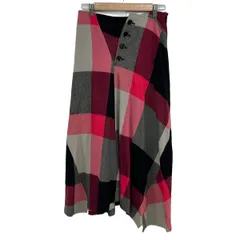 Y's(ワイズ) ロングスカート サイズ1 S レディース美品  - グレー×ボルドー×マルチ マキシ丈/チェック柄