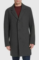 コールハーン メンズ アウター ジャケット・ブルゾン レギュラーフィット ウール コート Cole Haan Regular Fit Stretch Wool Coat Charcoal チャコール