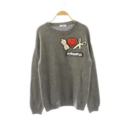 モスキーノチープアンドシック MOSCHINO CHEAP AND CHIC ニット セーター 長袖 アップリケ グレー マルチカラー /ES ■GY18のサムネイル