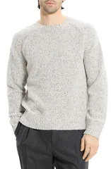 セオリー メンズ アウター パーカー・スウェット ウール セーター Theory Softwist Wool Blend Sweater Black Heather ブラックのサムネイル