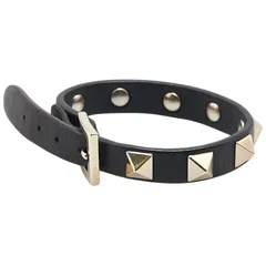 ヴァレンティノ ロックスタッズ ブレスレット ブラック レザー メッキ レディース VALENTINO【1-0206781】のサムネイル