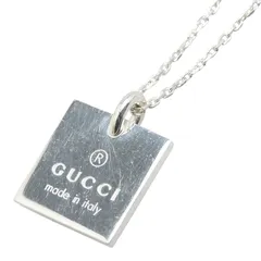 グッチ スクエア プレート ネックレス SV925 シルバー レディース GUCCI【1-0213799】