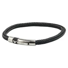アルマーニ ブレスレット ブラック シルバー ステンレススチール ファイバー メンズ ARMANI【1-0215501】のサムネイル
