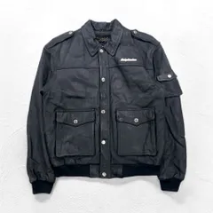 HARLEY DAVIDSON A-2 レザー フライト ボンバージャケット ミリタリー ライダース L ブラック シボ革 ライナー着脱式 エポレット