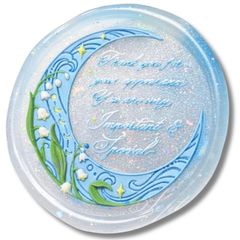 [techichidou] 씰링 스탬프 헤드 초승달 스즈란 30mm 봉랍 스탬프 스즈란 문 꽃 메시지 결혼식 초대장 선물 래핑 골동품 황동 교체 핸드메이드 장식 소재 3D 조각