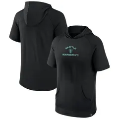 ファナティクス メンズ アウター パーカー・スウェット Mens Fanatics Branded Black Seattle Sounders FC Match Raglan Short Sleeve Pullover Hoodie Black ブラック